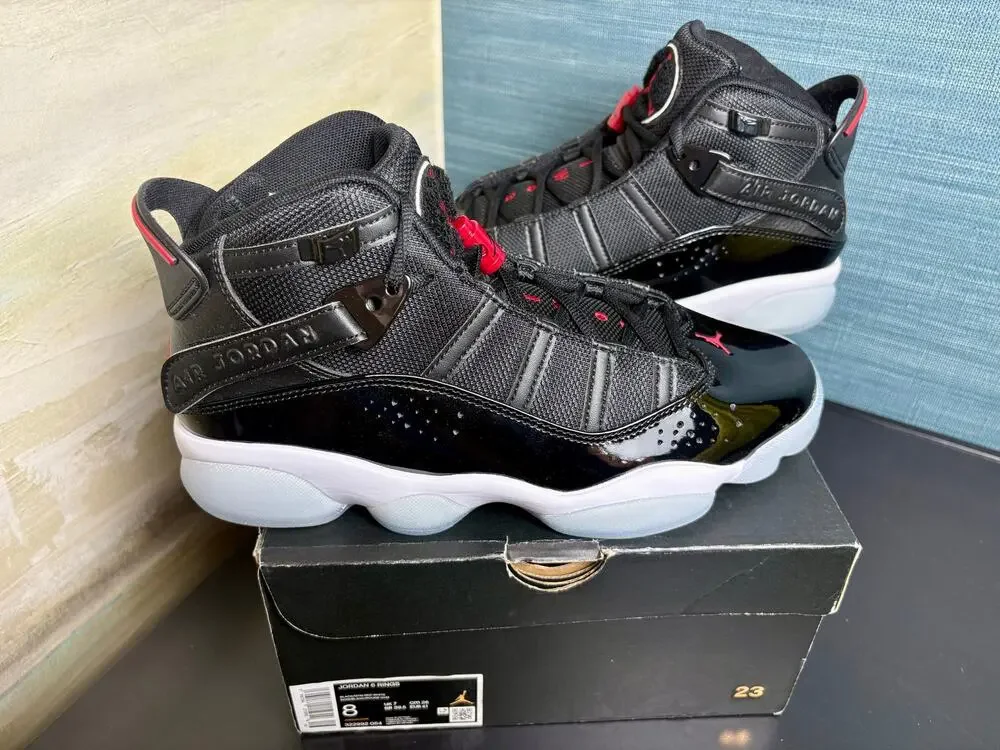 New w/ Box - SZ 8m - Jordan 6 Rings Sneakers - Blk/Gym Red